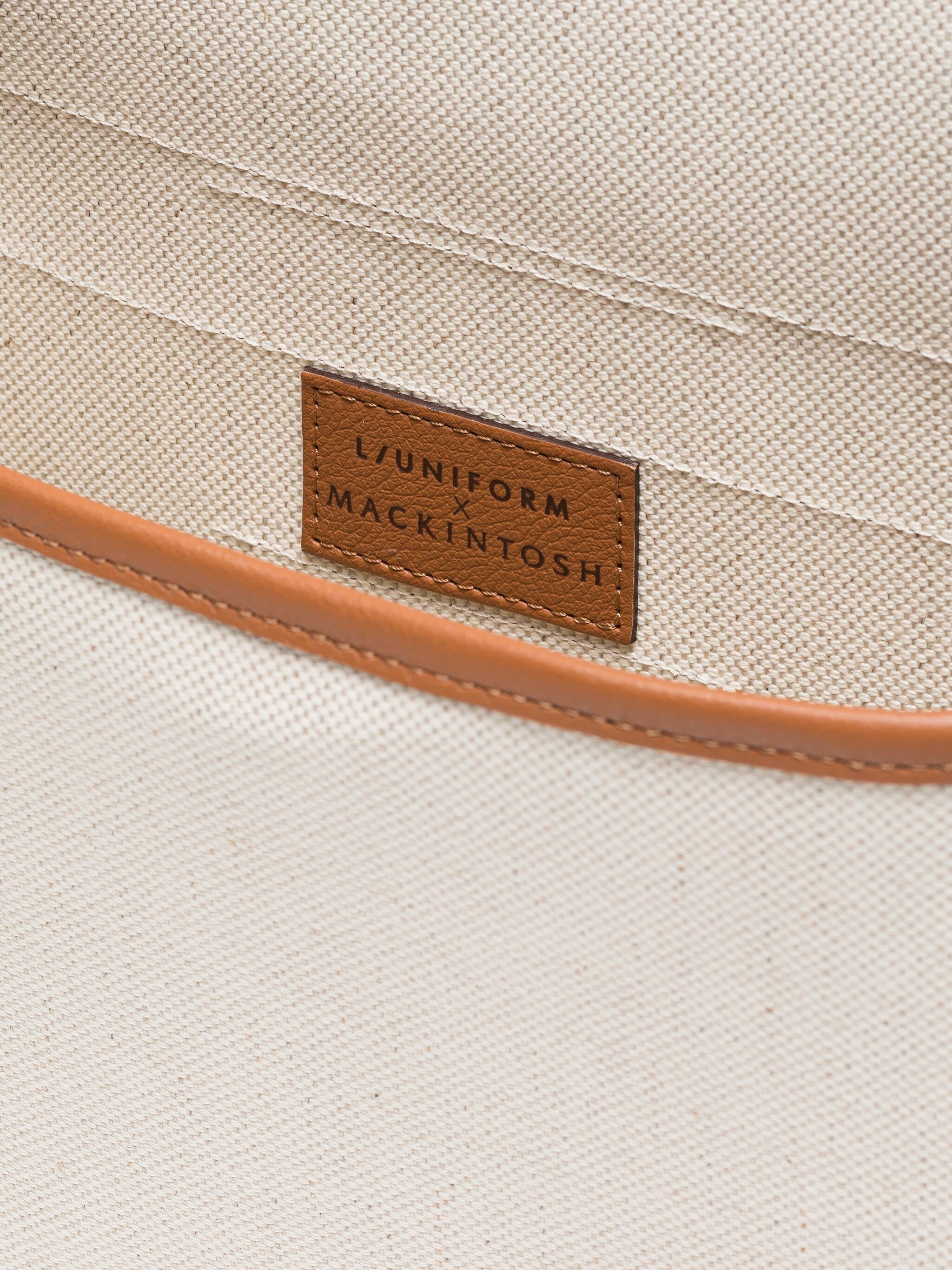 L/UNIFORM NATURAL & PINK BONDED COTTON SMALL SATCHEL - 5