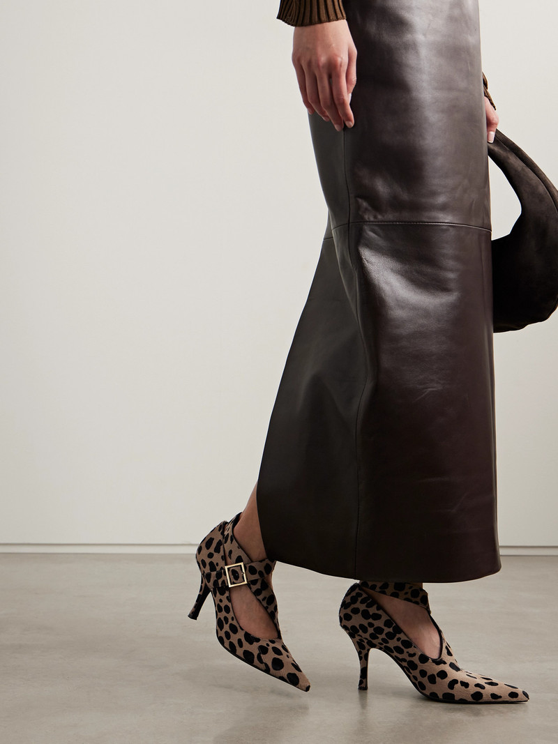KHAITE Sloan Leopard-print Calf Hair Pumps outlook