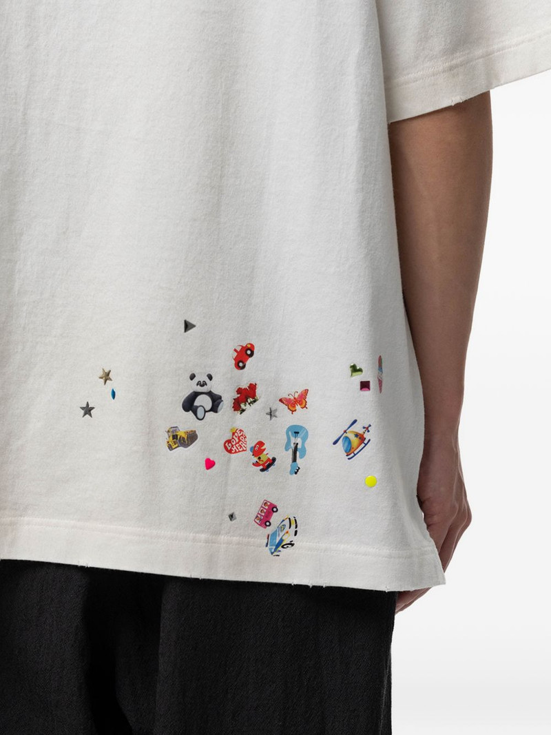 graphic-print distressed t-shirt 5
