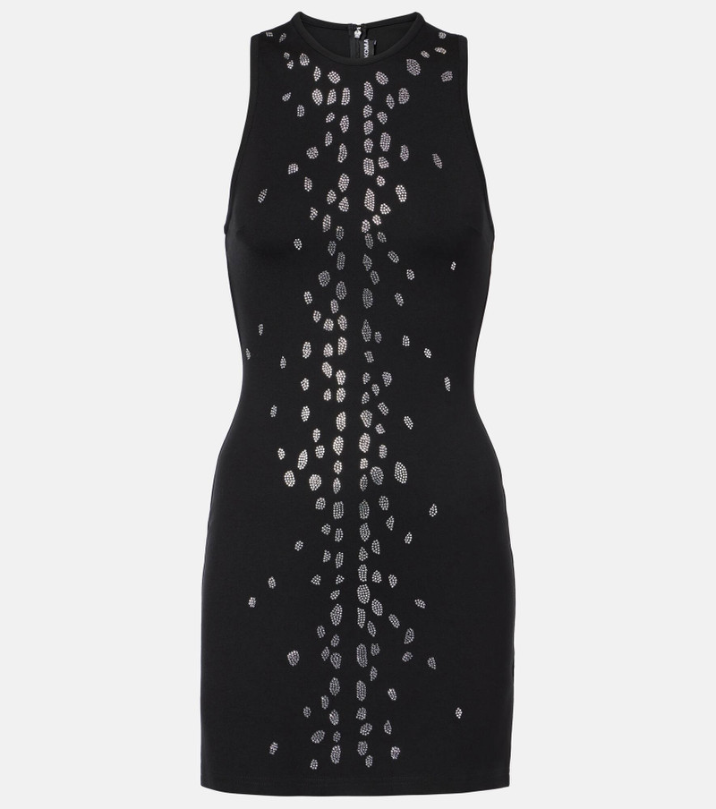 Crystal-embellished jersey minidress - 1