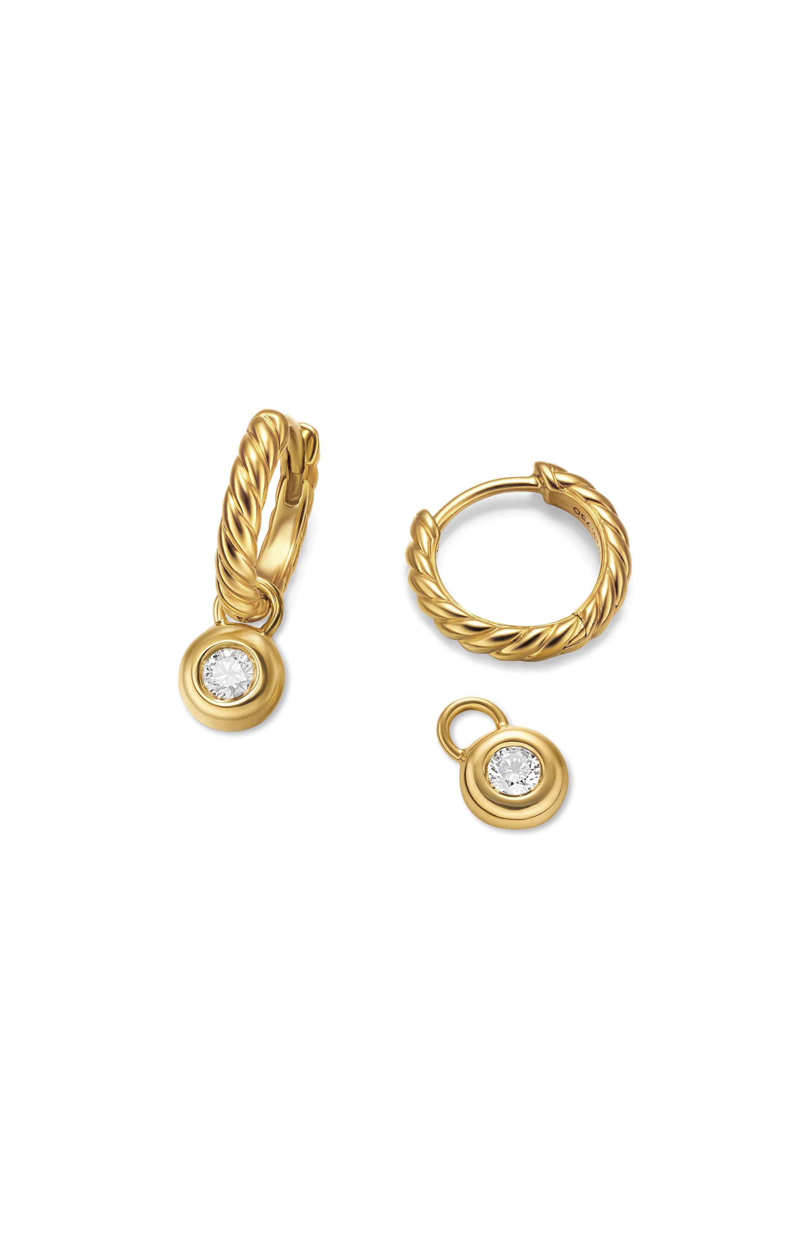 David Yurman Petite Cable Huggie Hoop Earrings in Gold at Nordstrom - 4