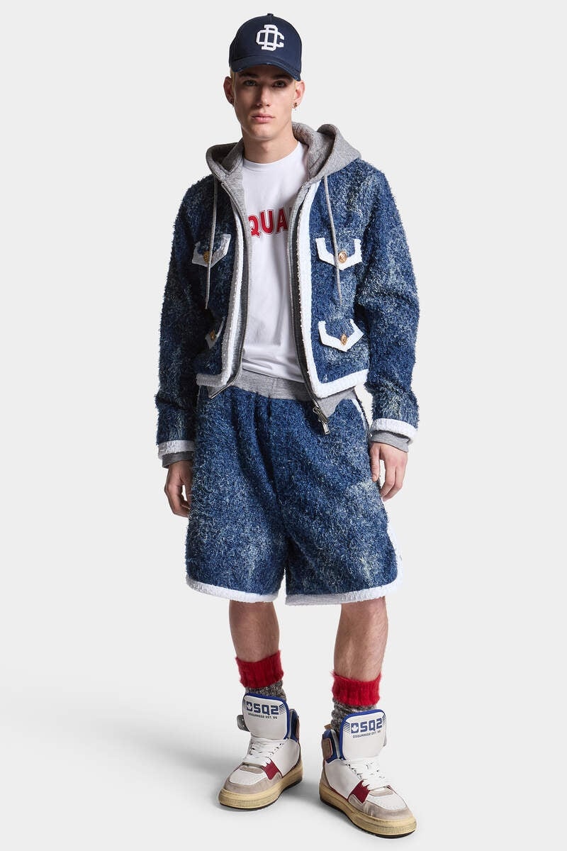 DENIM FUR SHORT PANTS - 3