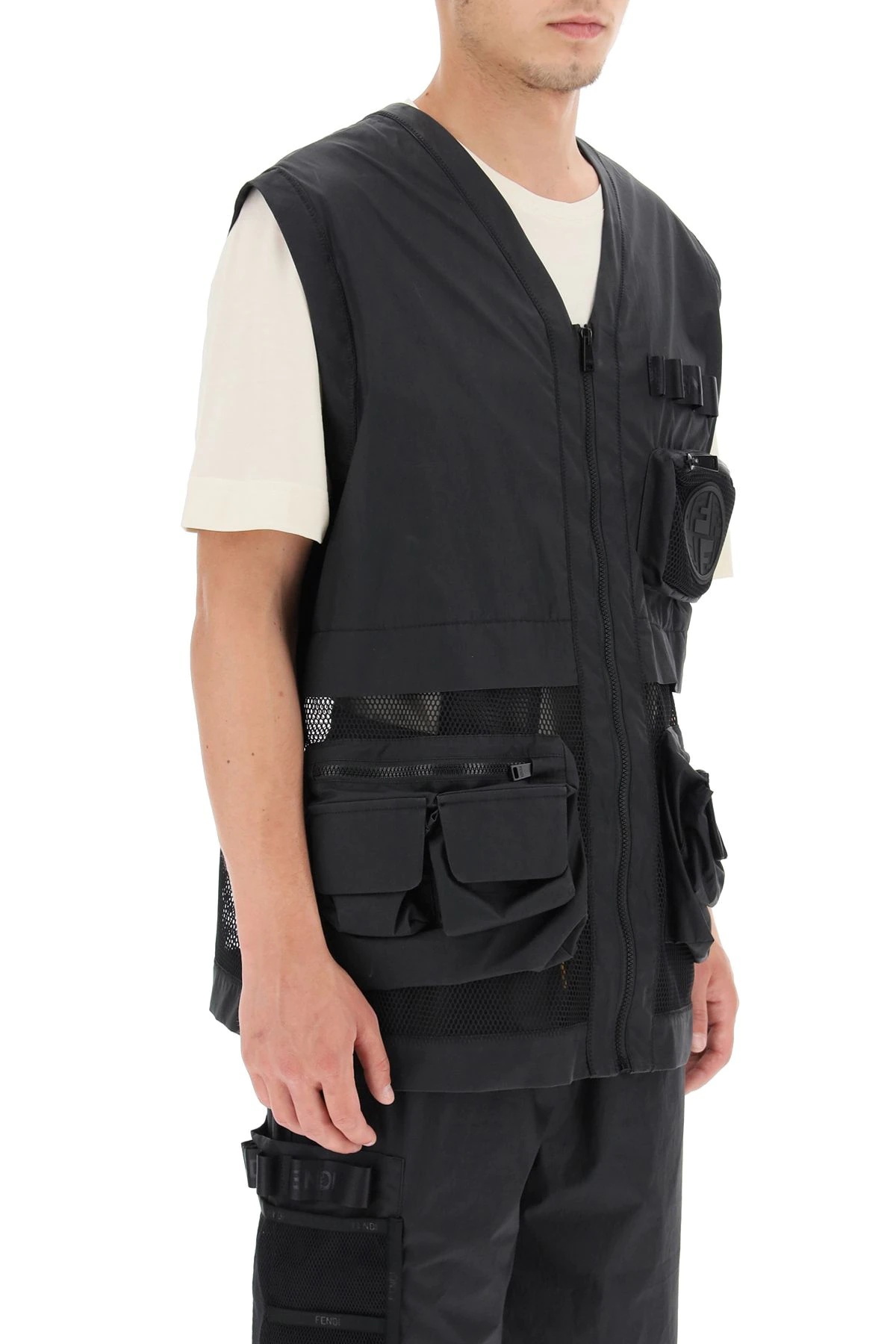 COTTON AND MESH VEST - 3