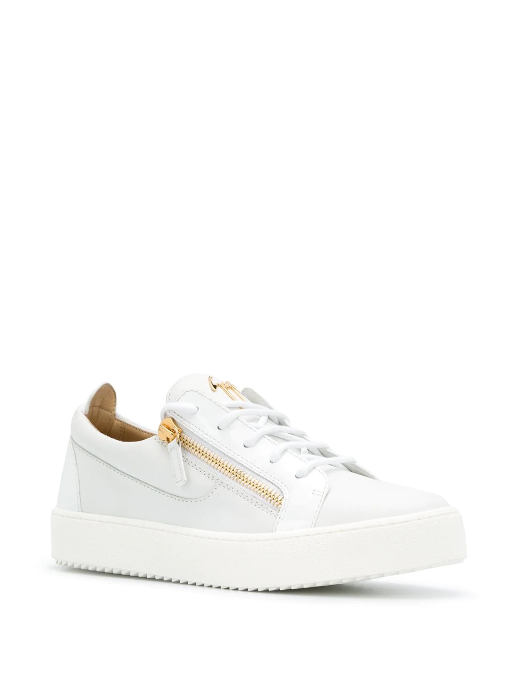 zip detail low-top sneakers - 2