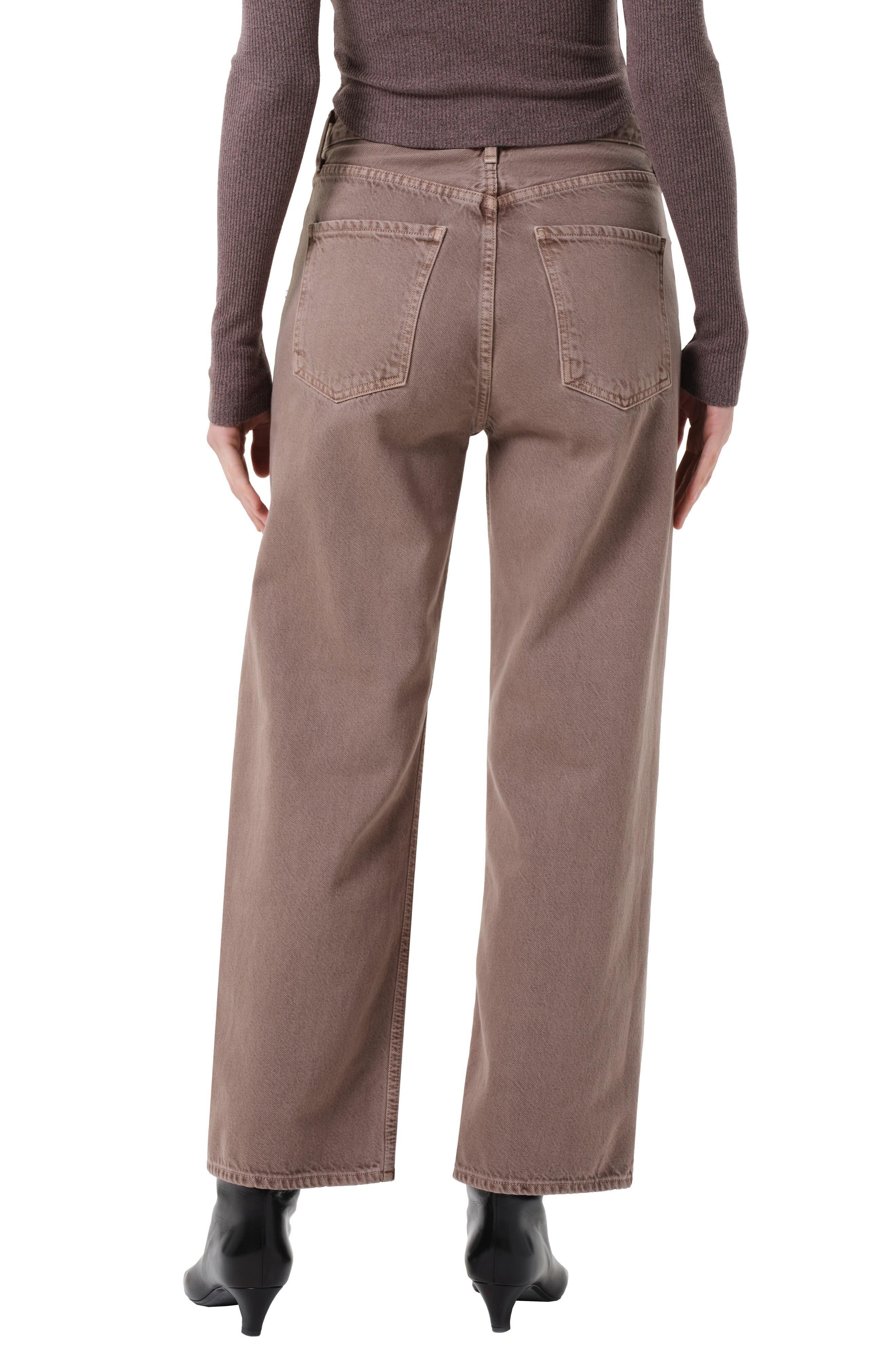 AGOLDE Ren High Waist Ankle Wide Leg Jeans in Ceramic Dark Old Rose at Nordstrom - 2