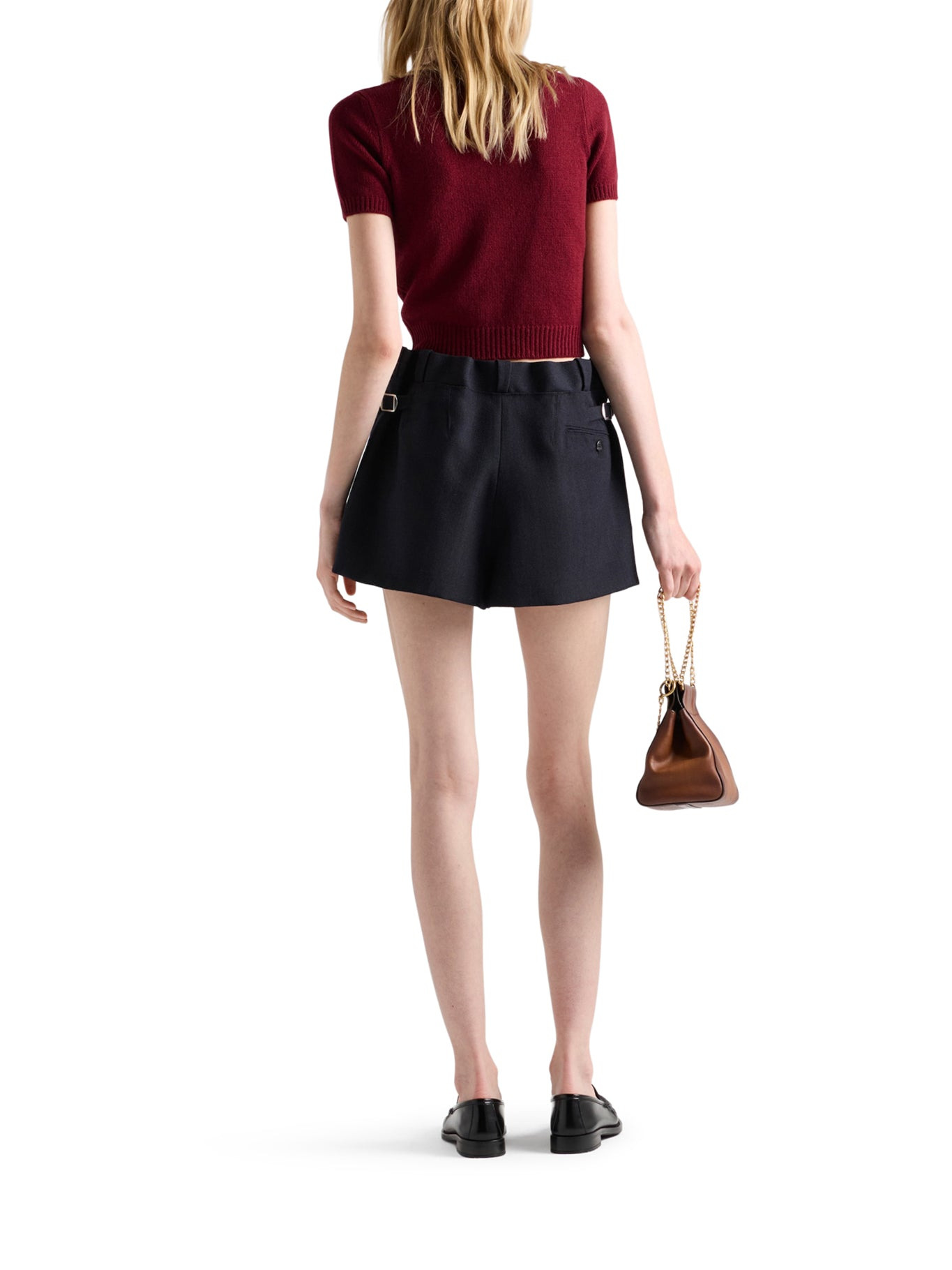 CHEVRON WOOL SHORTS - 3