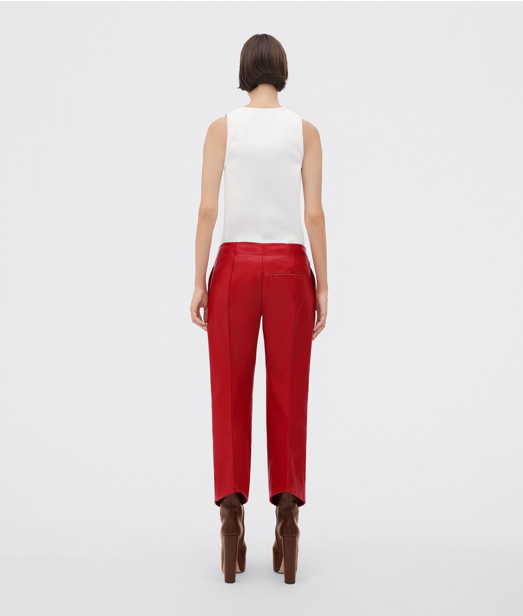 leather trousers with curved legs - 3