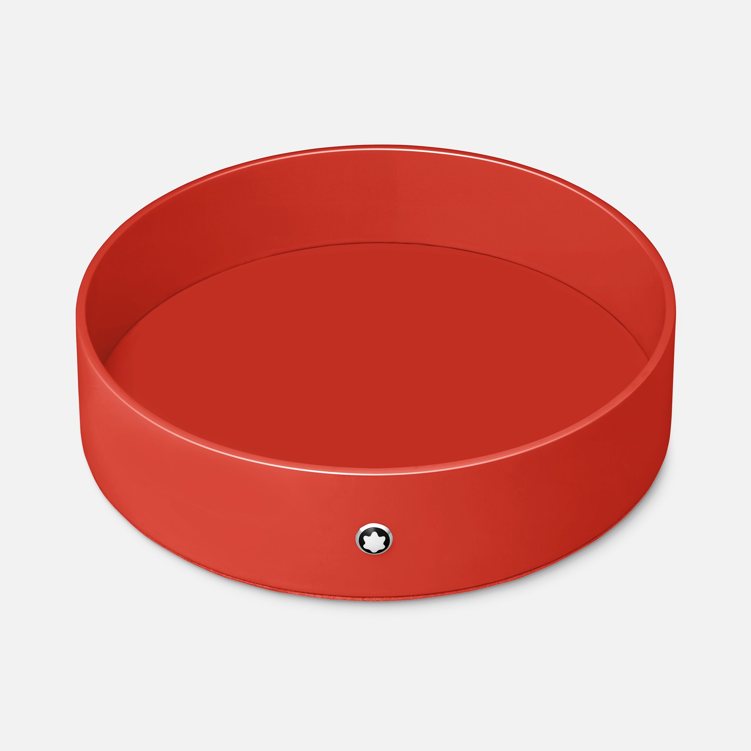 Round desk tray in coral lacquer (Large) - 1