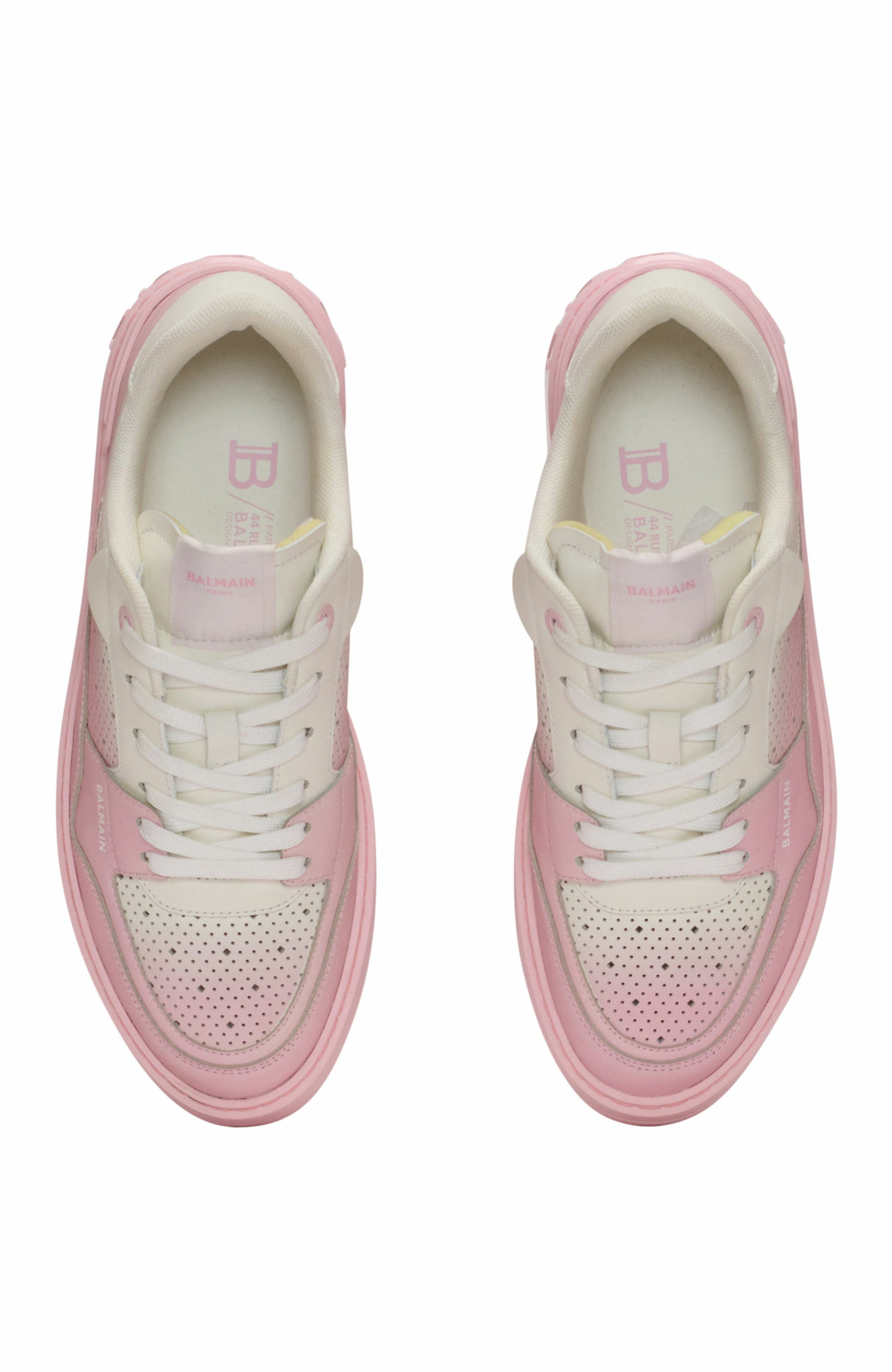 Balmain B-Court Flip trainers in graduated calfskin leather in Pink at Nordstrom - 5