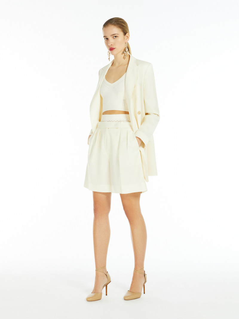 Max Mara PRIAMO Wool canvas shorts outlook