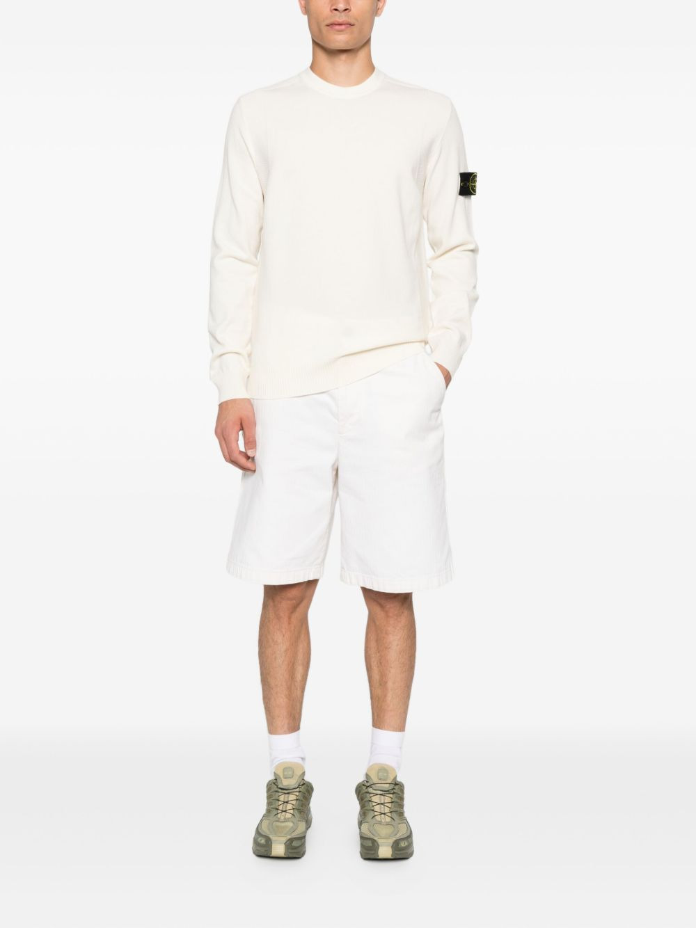 logo-patch crew-neck sweater - 2