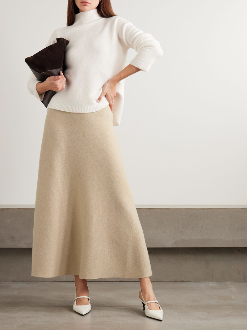 Max Mara Giberna wool and cashmere-blend maxi skirt Beige outlook