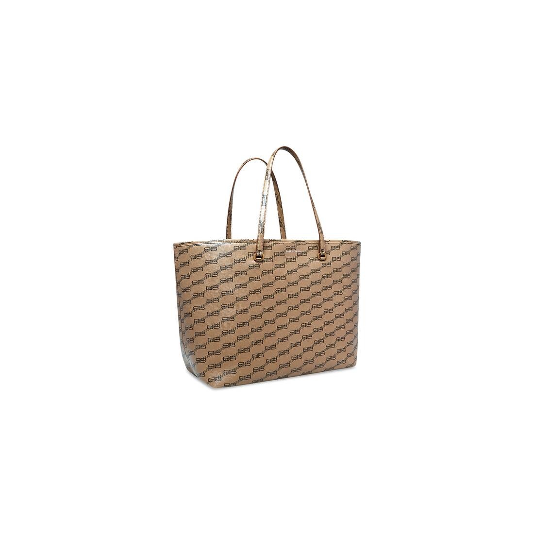 Signature Large East-west Shopper Bag Bb Monogram Coated Canvas in Beige - 3