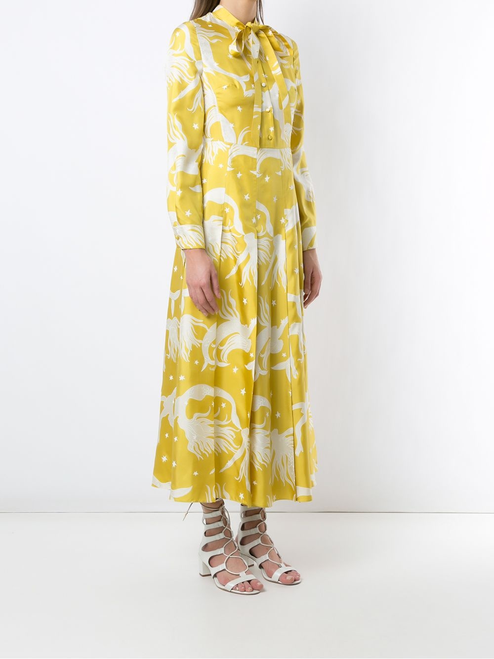 printed silk twill dress - 3