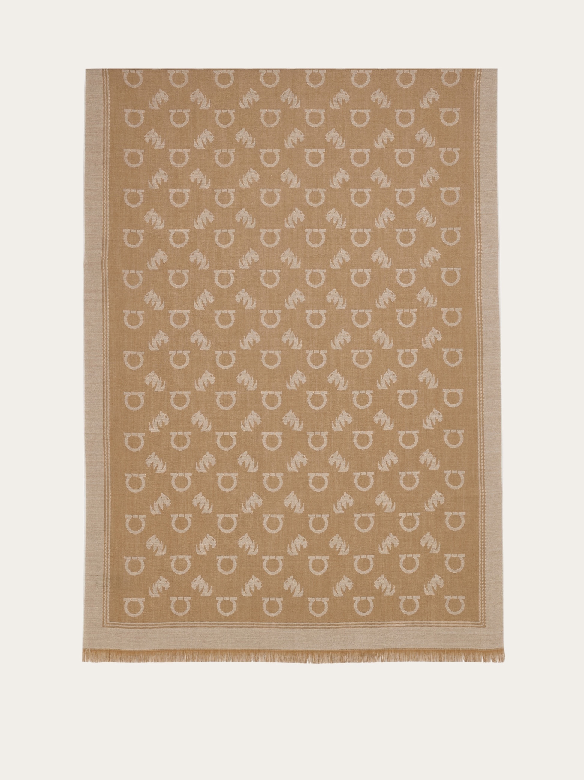 Jacquard stole with feline motif - 4