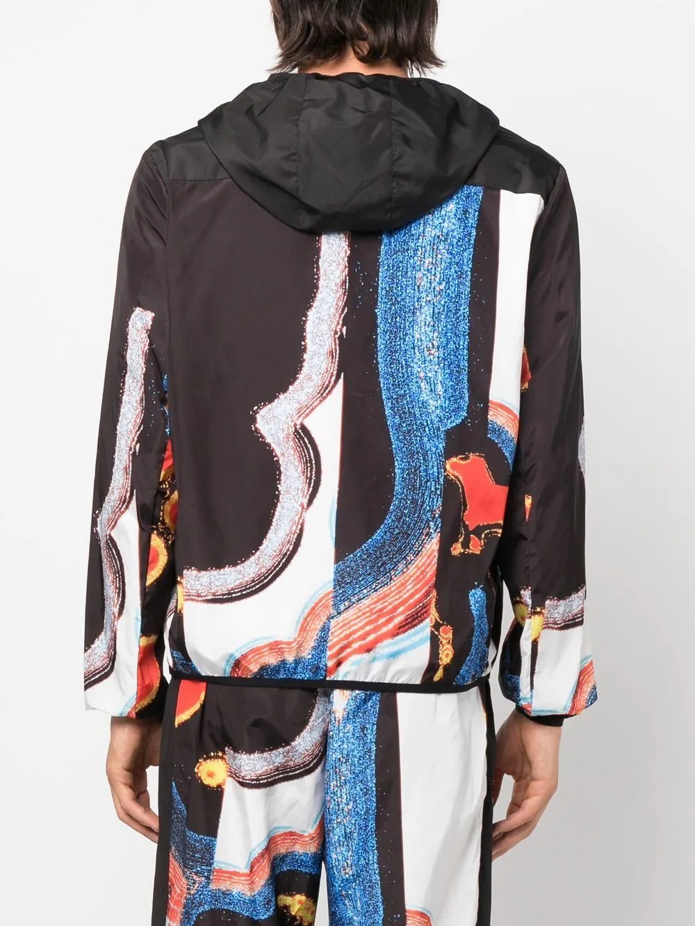 abstract-pattern paneled technical jacket - 4