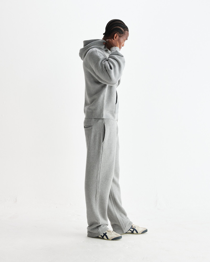 Harris - Grey Embroidered Logo Loopback Cotton Hoodie 5