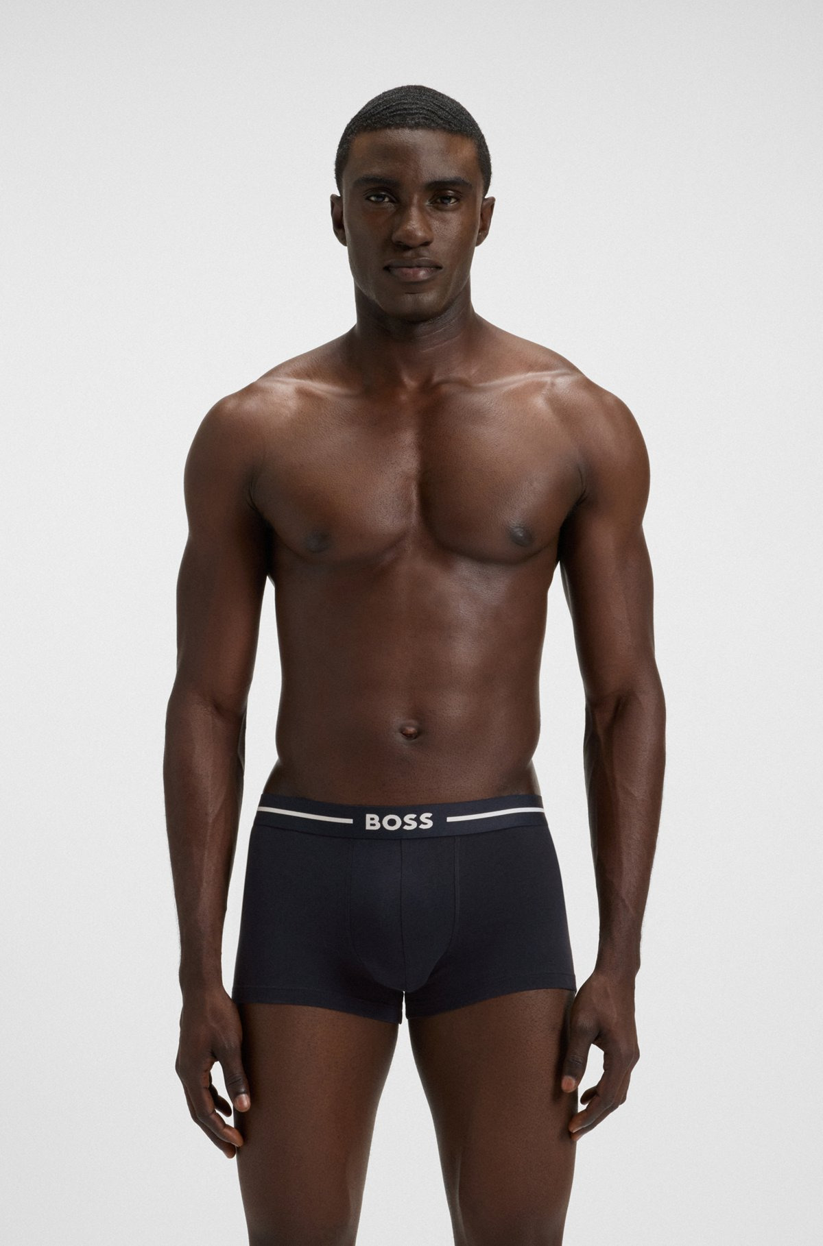 THREE-PACK OF STRETCH-COTTON TRUNKS WITH LOGO WAISTBANDS - 6