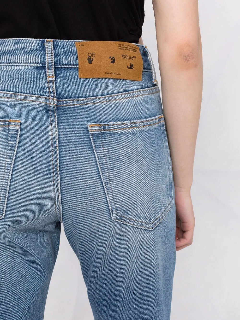 logo cropped jeans - 3