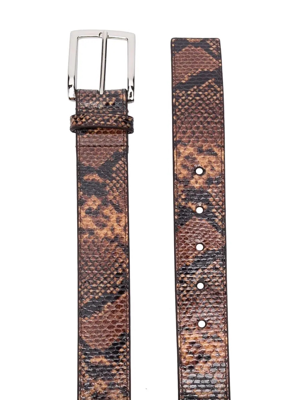 snakeskin-effect buckle belt - 2