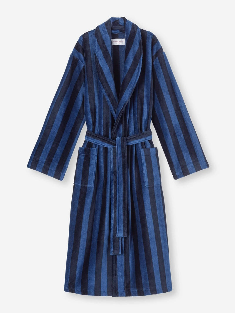 Men's Bathrobe Aston Terry Cotton Navy 1