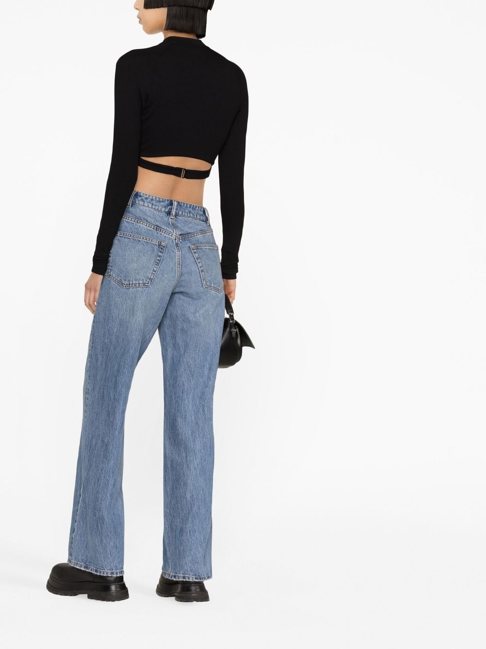 asymmetric-waist denim jeans - 3