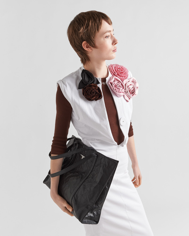 Prada Large antique nappa leather tote outlook