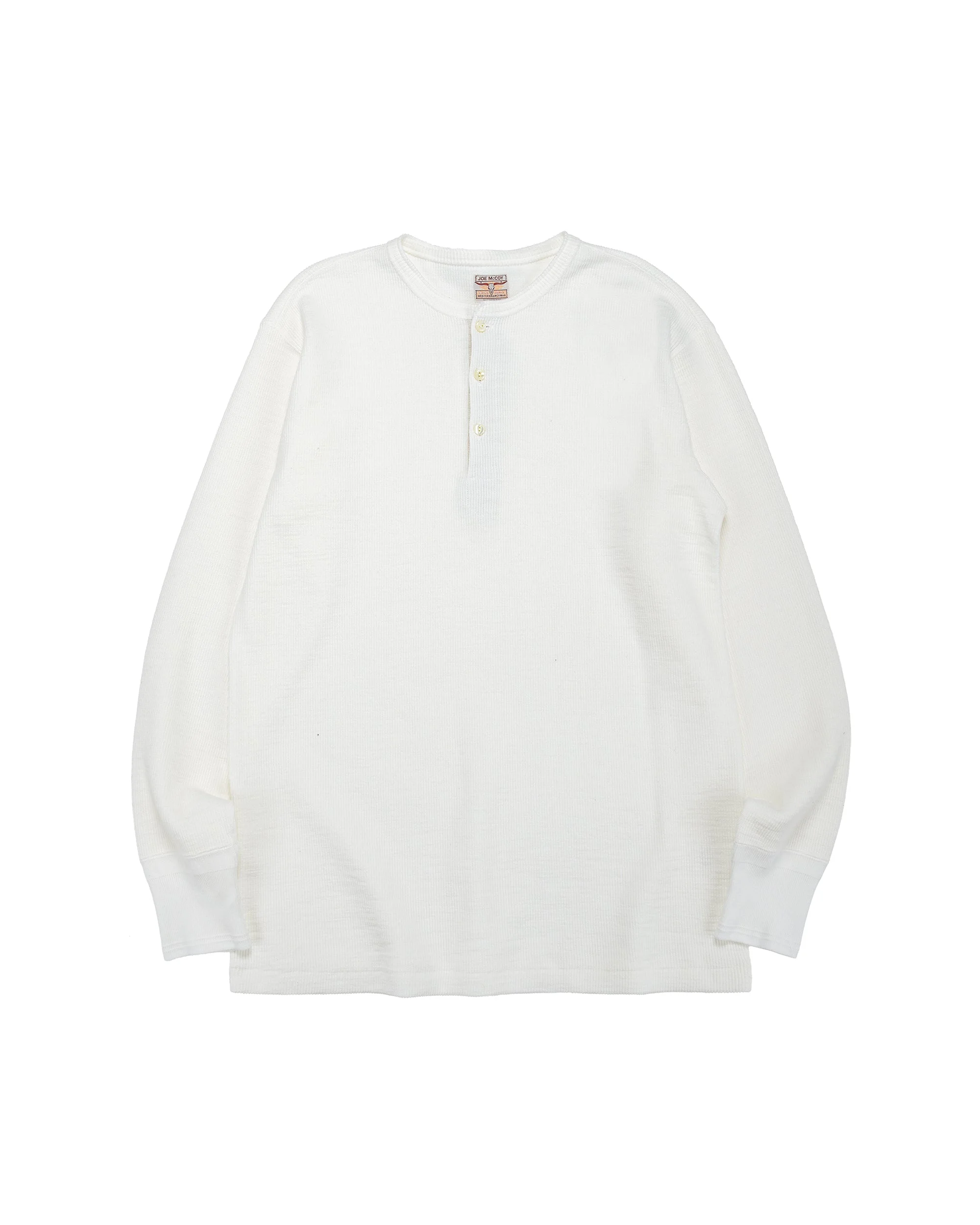 MC22120 Western Cardigan Stitch Henley Shirt White - 1