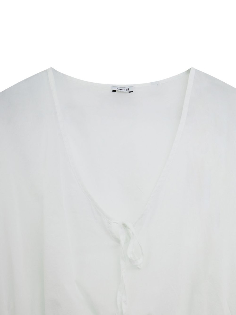 shirred ruffle trim top 3