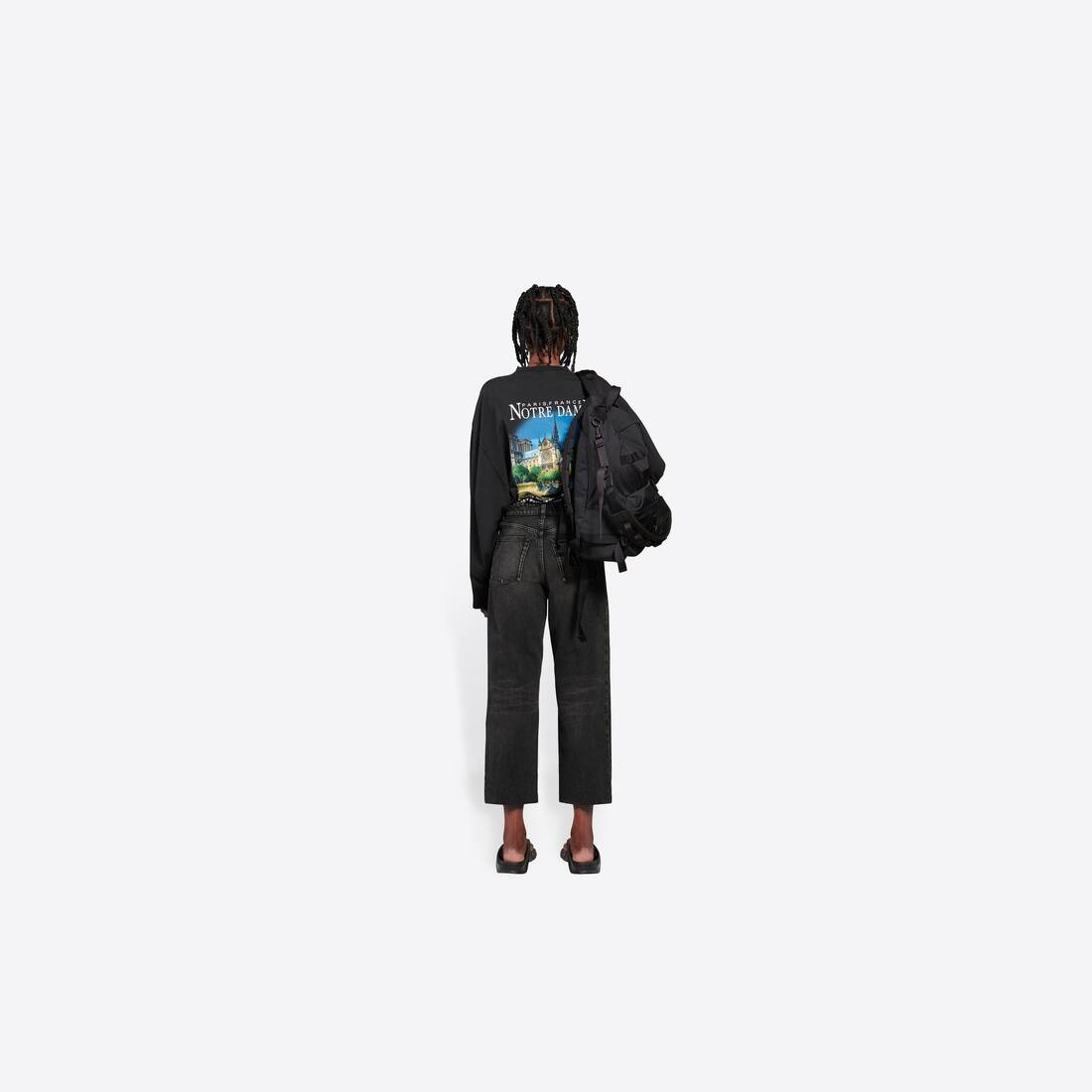 Women's Cropped Pants in Black - 5