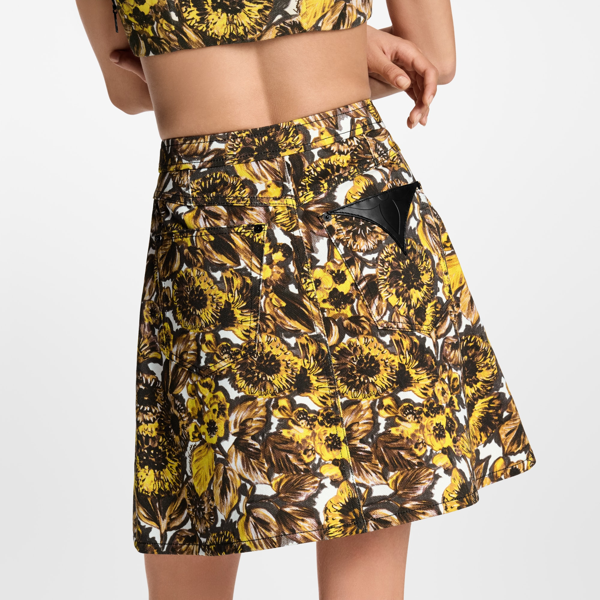 Floral Print Button Front Skirt - 7