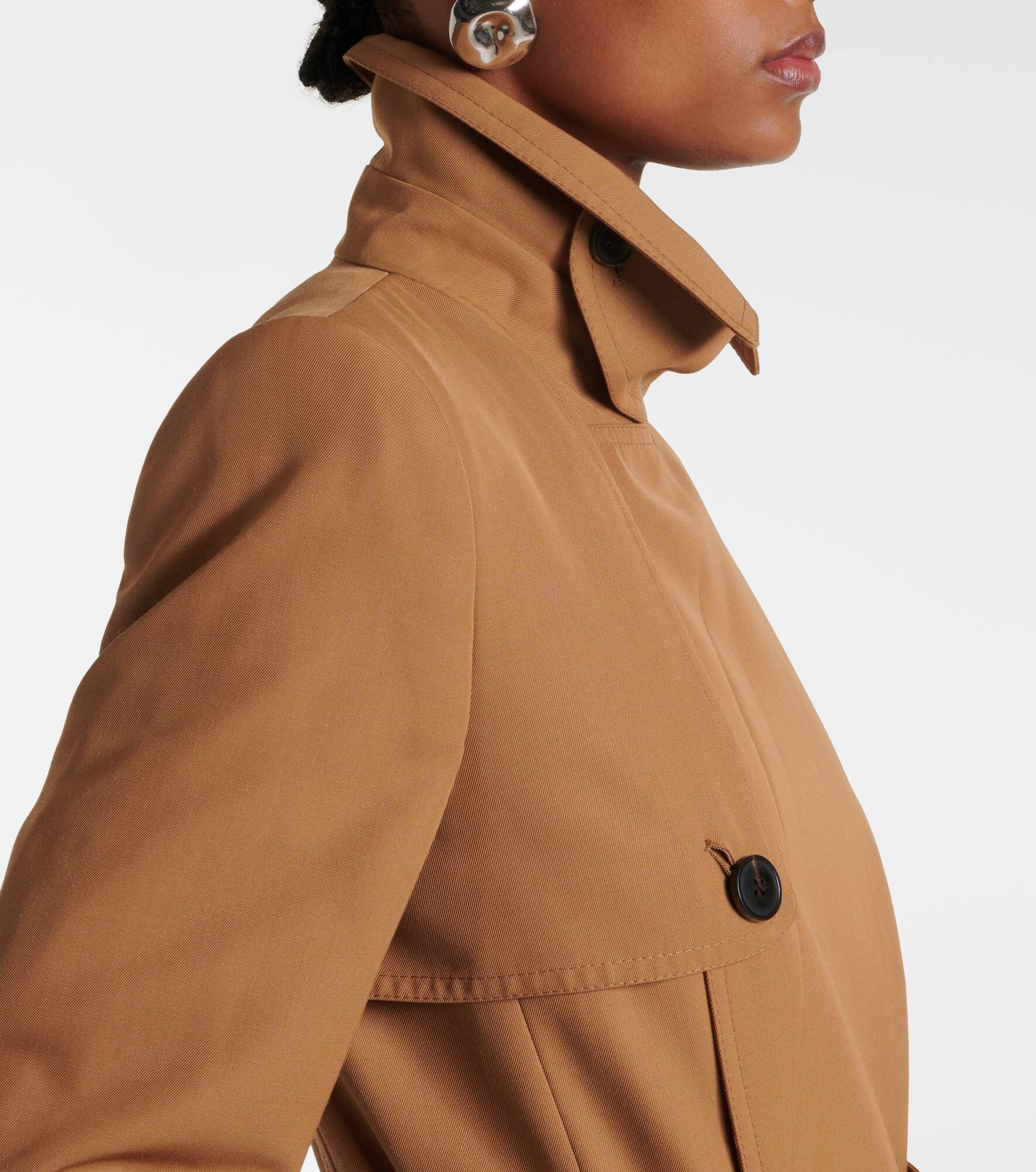 Wool-blend gabardine trench coat - 6