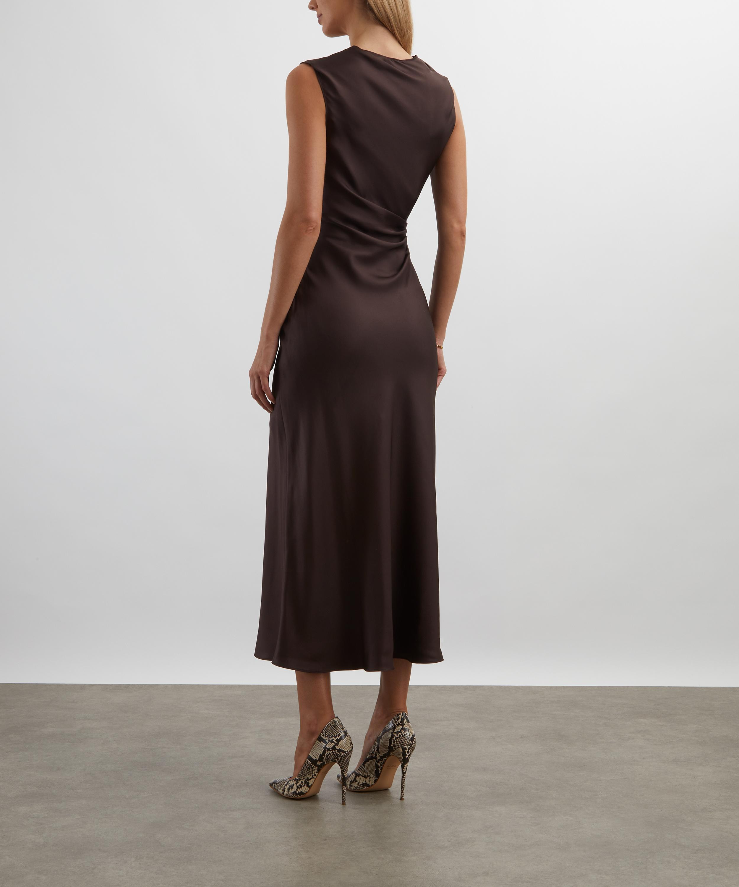 Roan Draped Silk-Twill Maxi Dress - 4