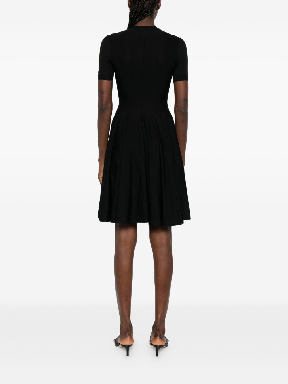 short-sleeve pleated dress - 4