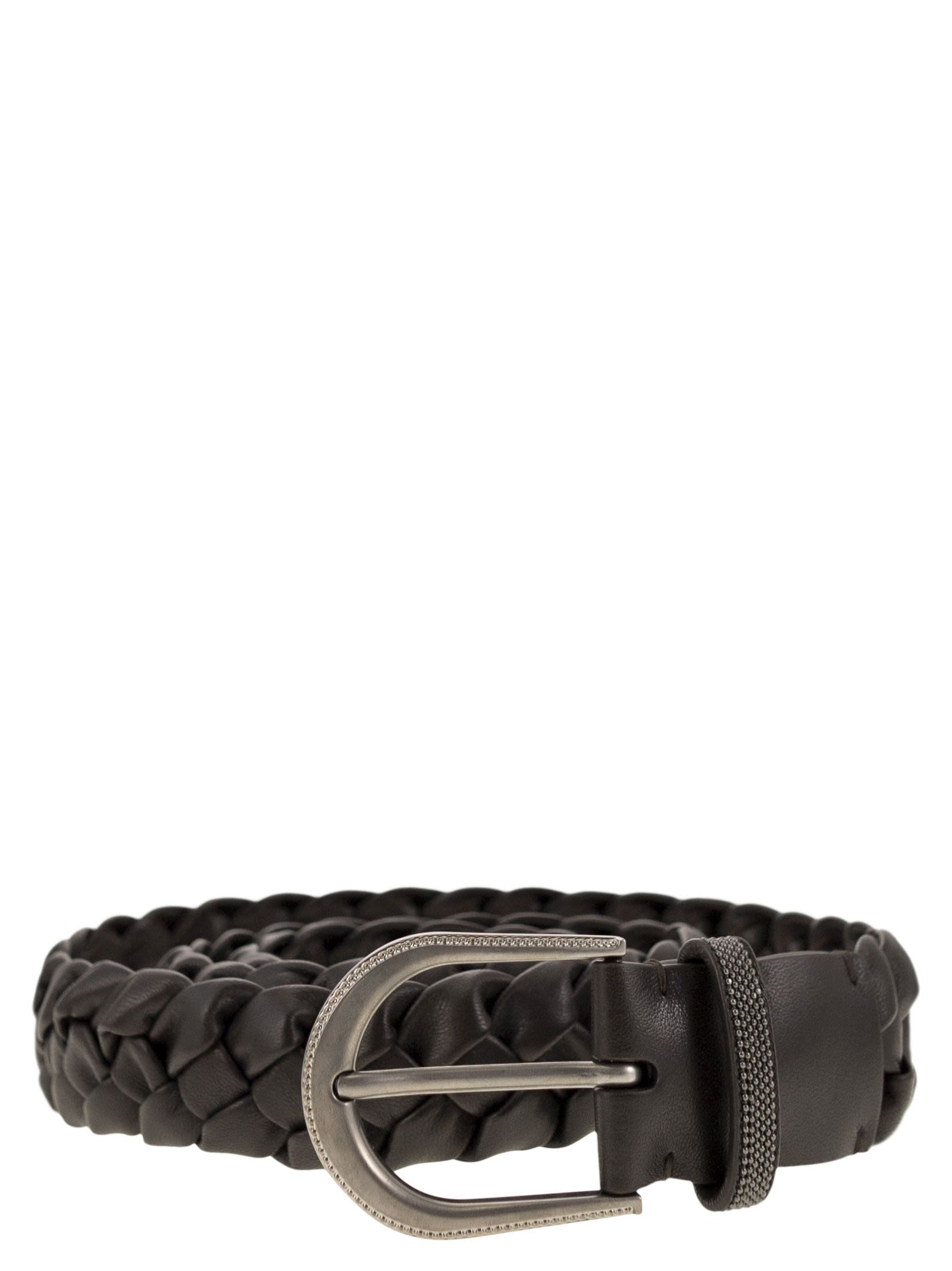 Brunello Cucinelli Women Braided Nappa Leather Belt With Jewellery - 1