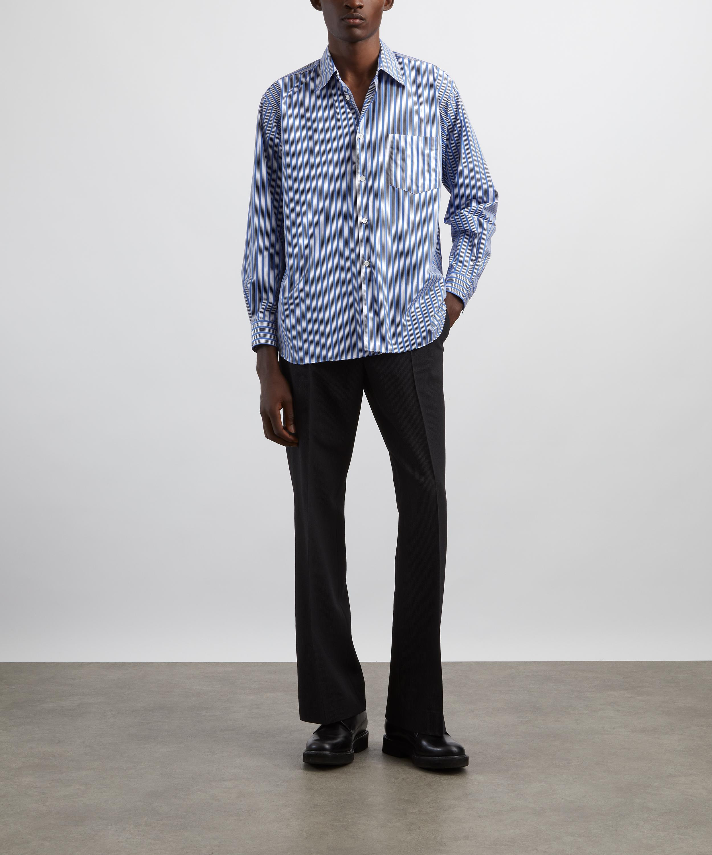 Wide Blue Stripe Shirt - 2