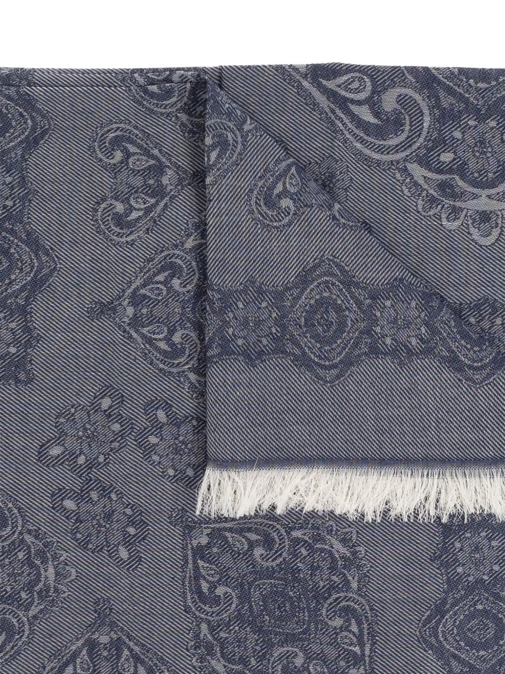 paisley-print fringed scarf - 3