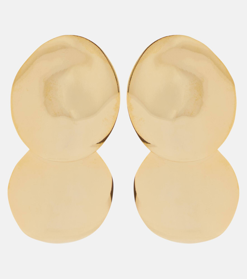 Issey Double Disc 18kt gold-plated drop earrings 1