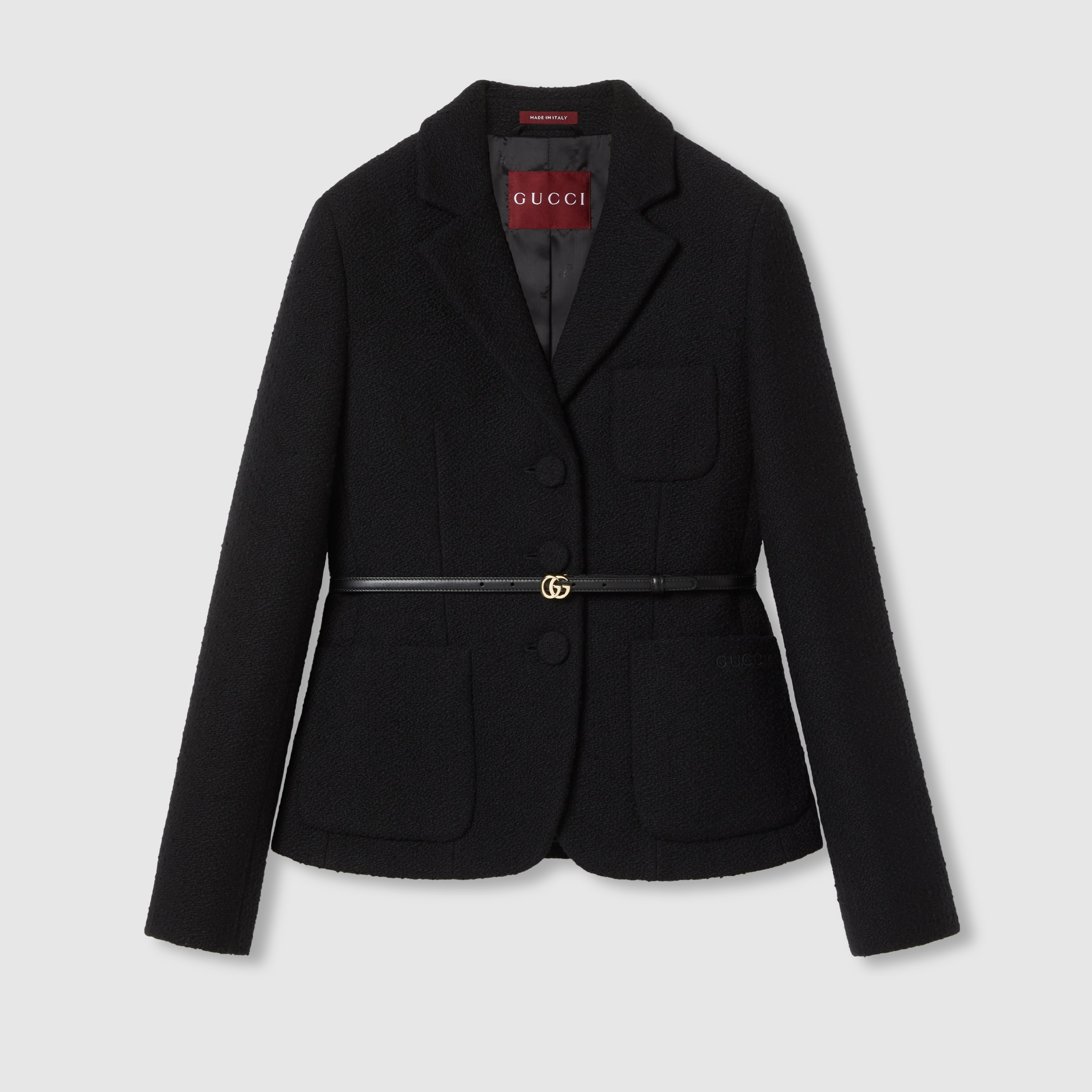 Embroidered wool bouclé jacket - 1