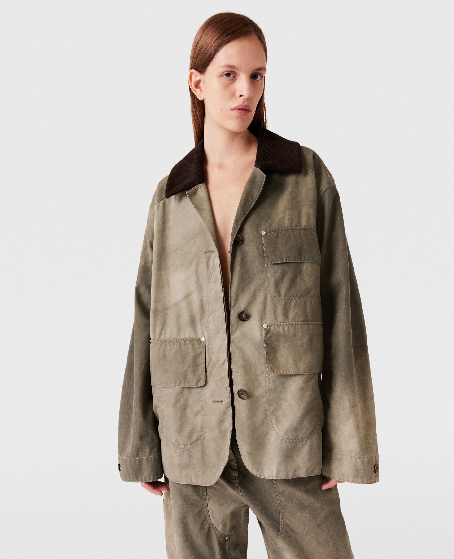 Corduroy Collar Aged Jacket - 5