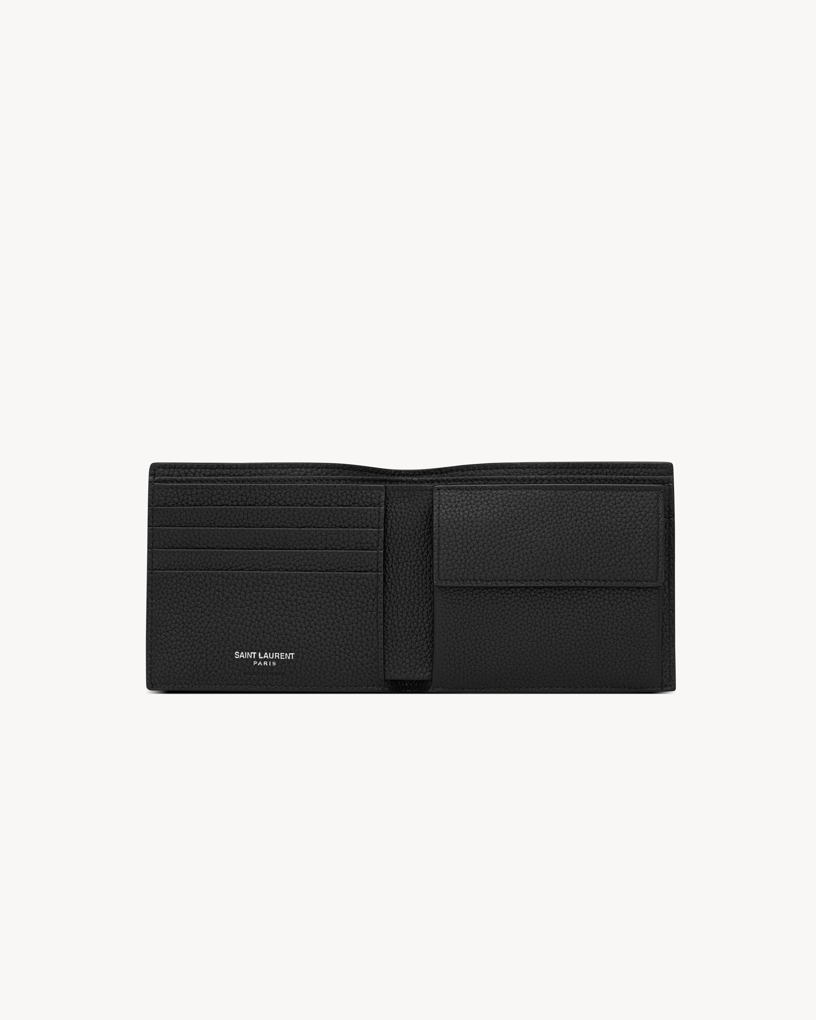 CASSANDRE SHADOW SAINT LAURENT EAST/WEST WALLET WITH COIN PURSE IN GRAINED LEATHER - 4