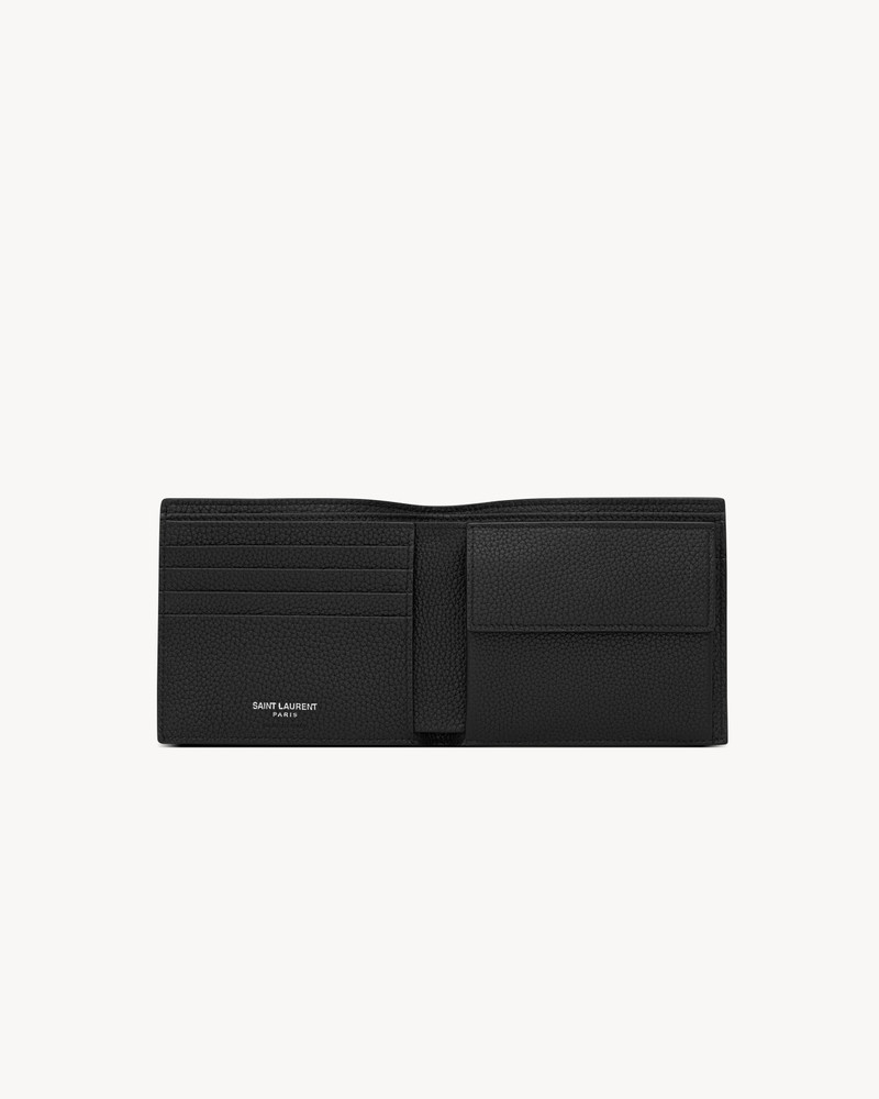 CASSANDRE SHADOW SAINT LAURENT EAST/WEST WALLET WITH COIN PURSE IN GRAINED LEATHER 4