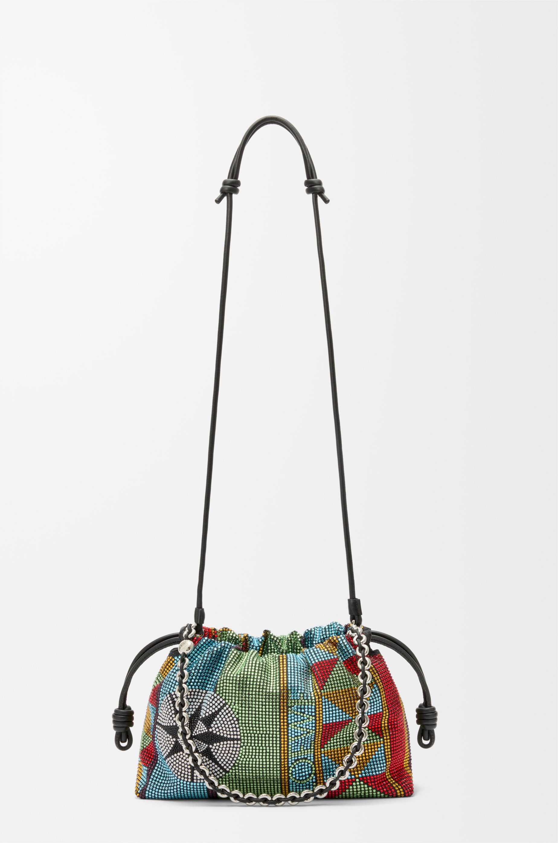 Medium Flamenco purse in embellished denim - 9