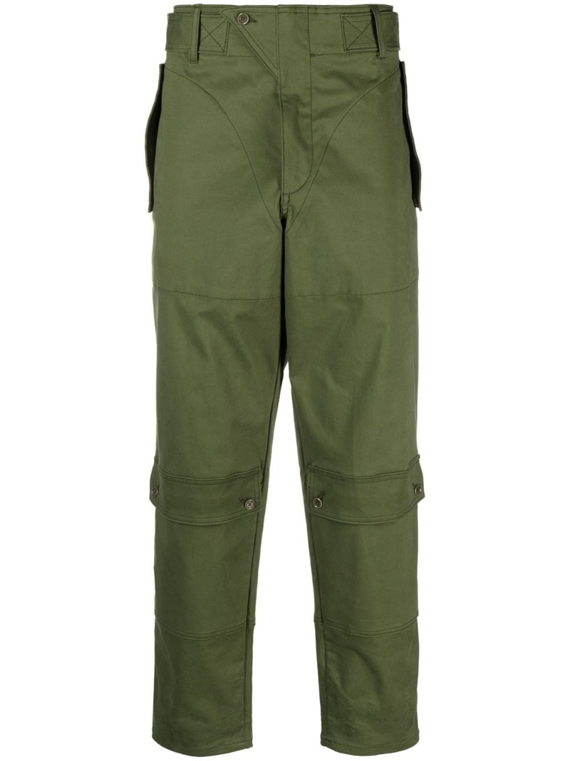 multi-pocket cotton straight trousers 1