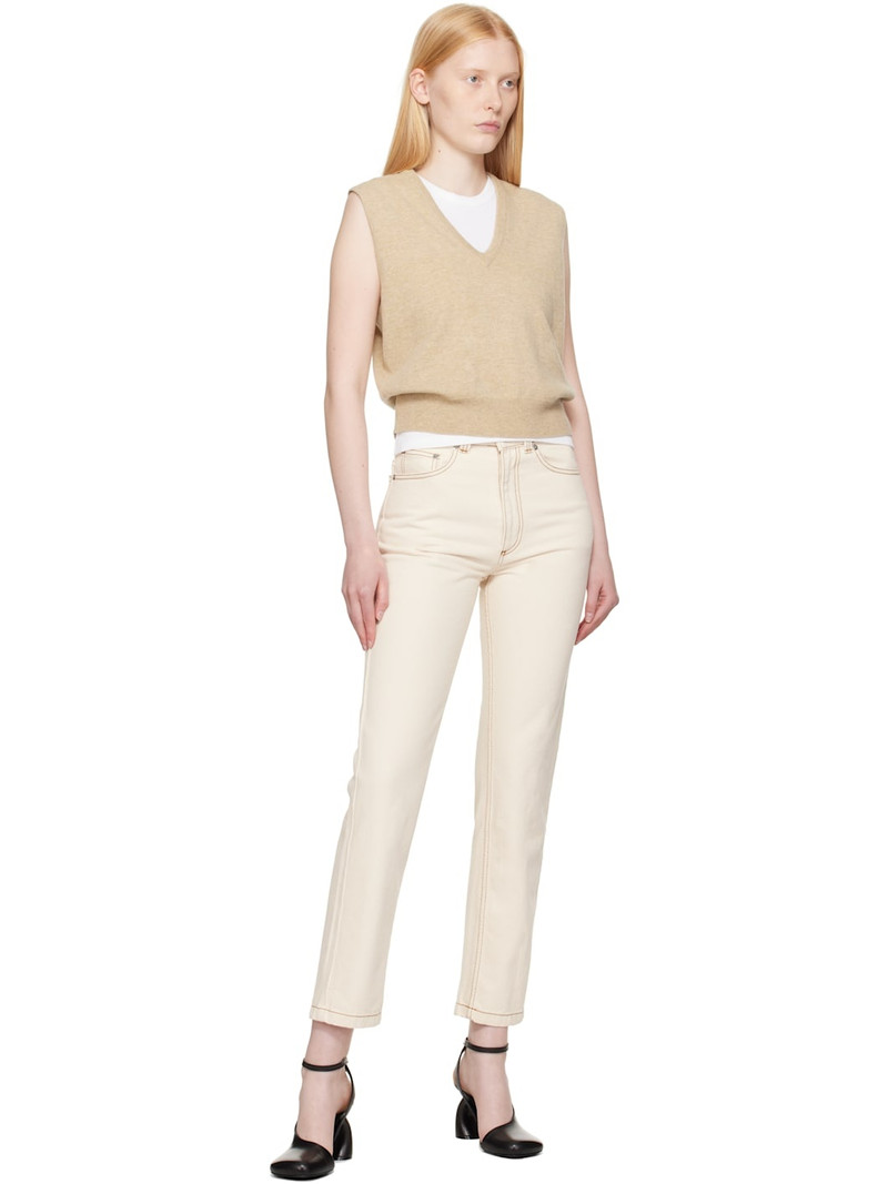 AMI Paris Beige Classic Fit Jeans outlook