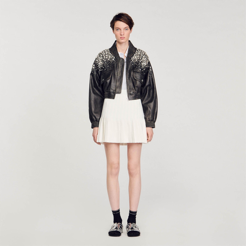 crystal-embellished leather jacket 3