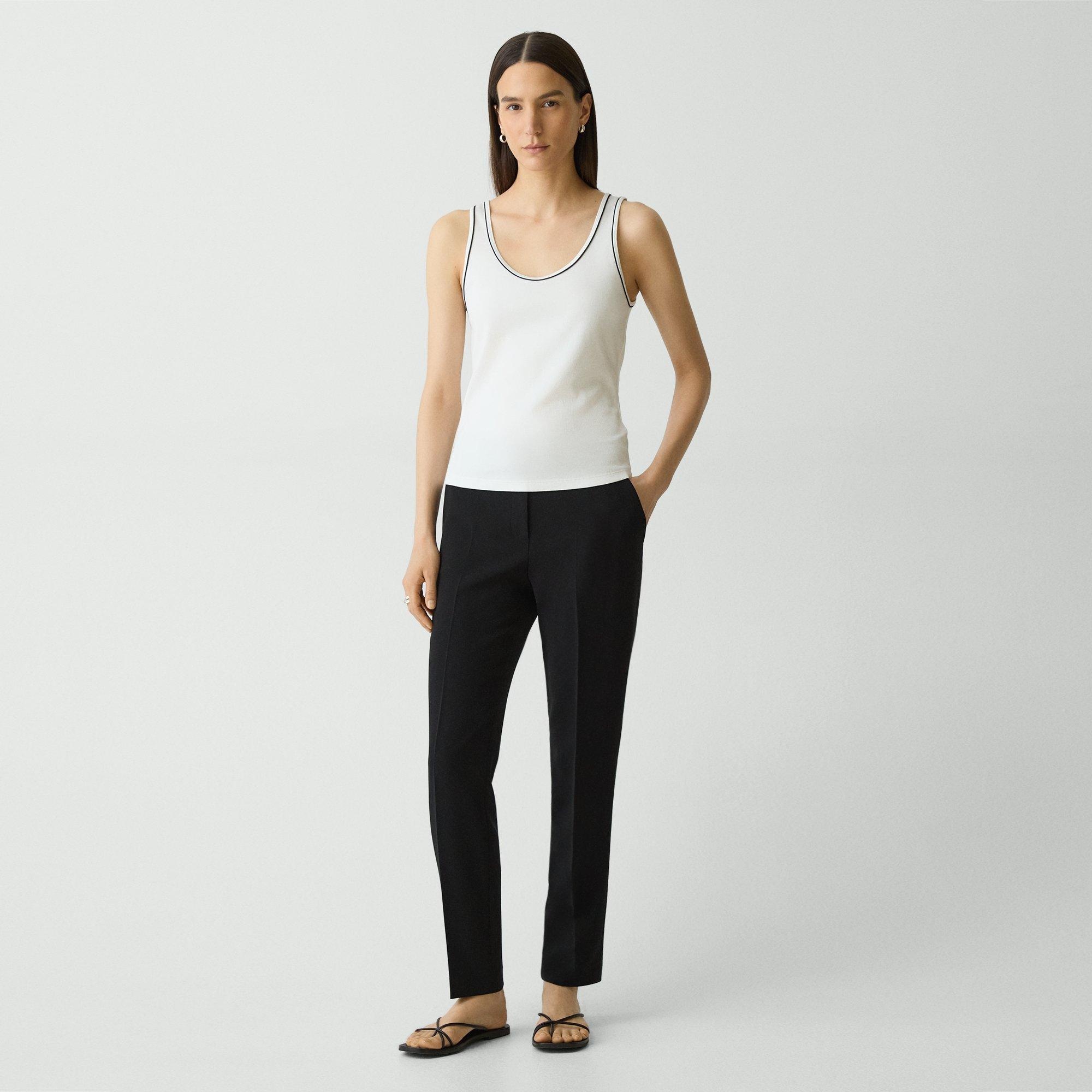 Scoop Neck Tank Top in Compact Stretch Knit - 6
