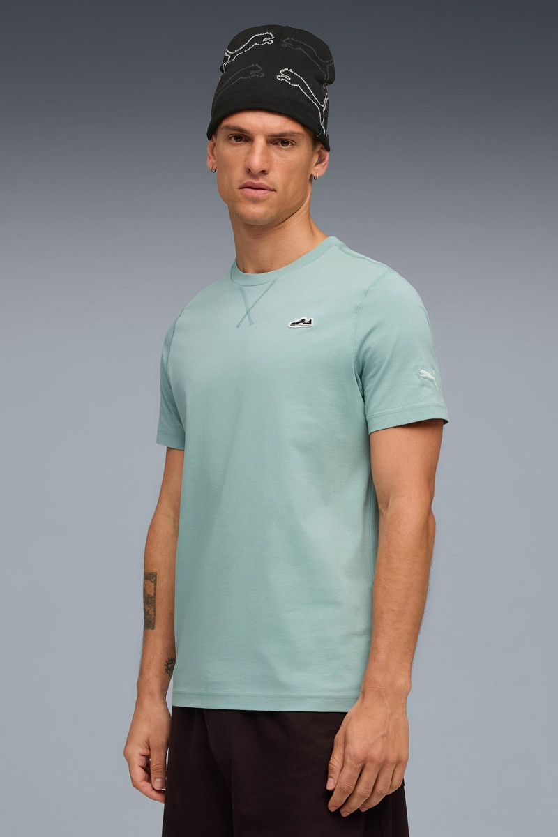 PUMA WARDROBE ESSENTIALS Suede Logo Men's Tee outlook