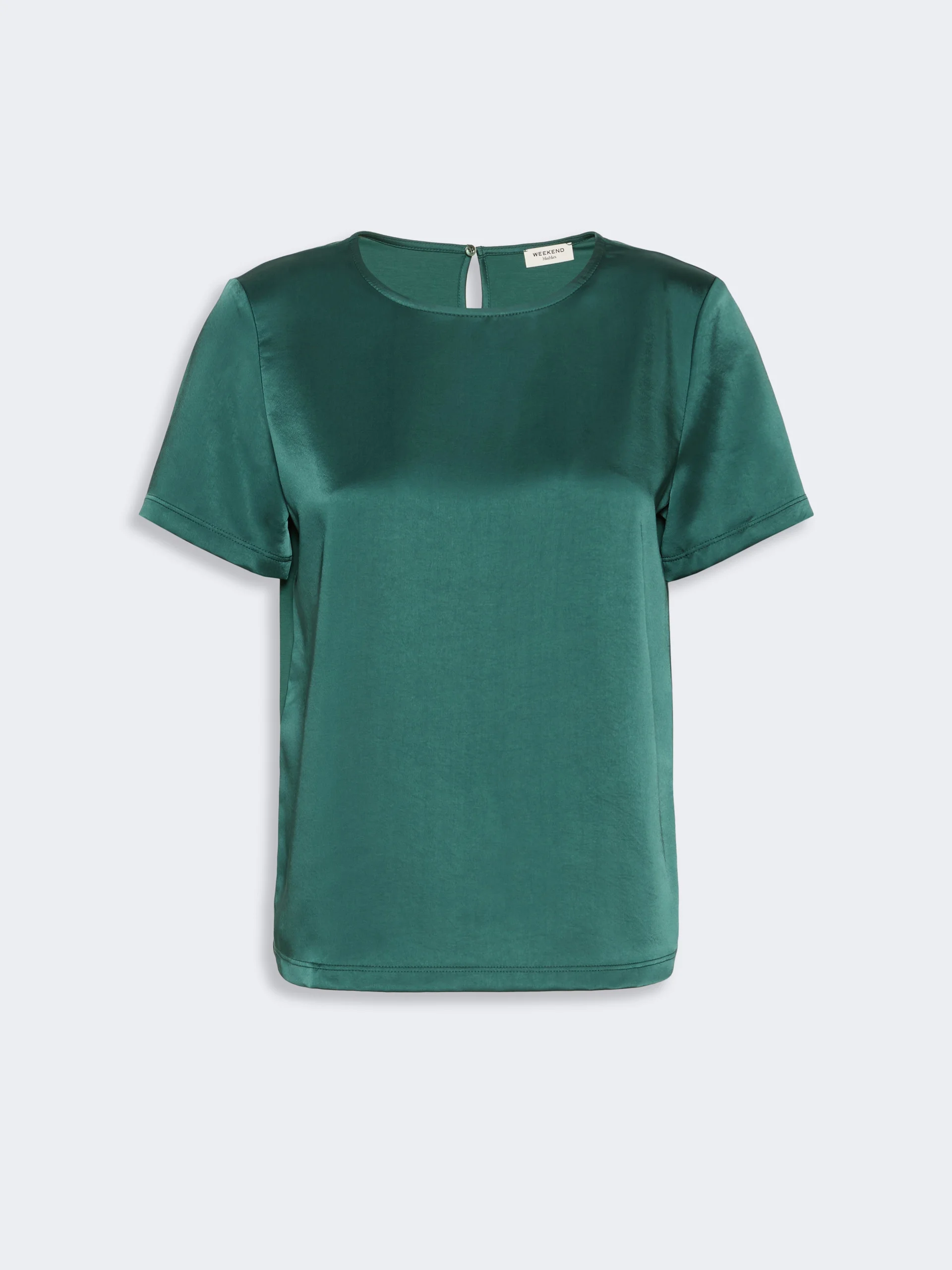 GILBERT Satin crew-neck T-shirt - GREEN - 1