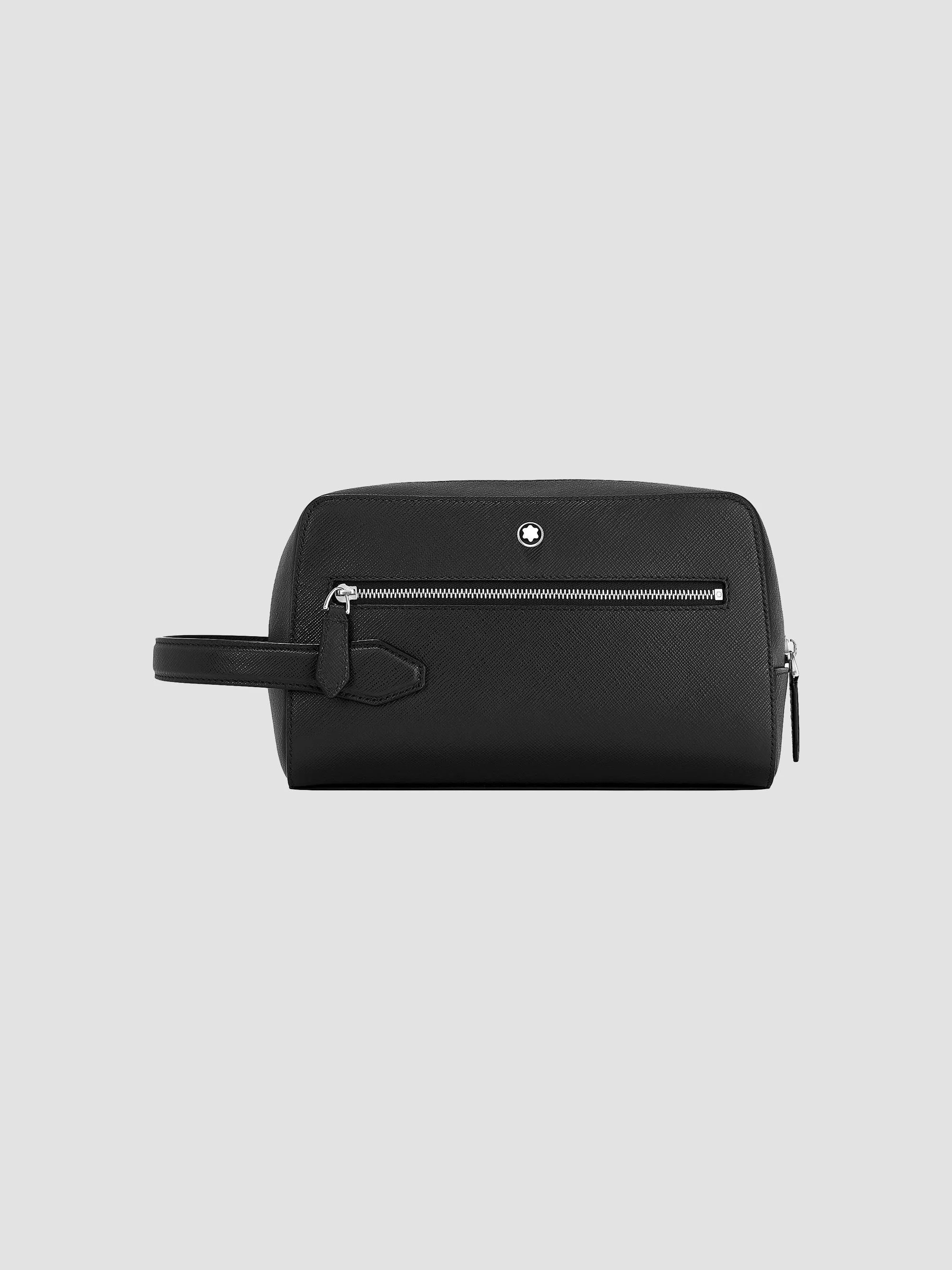 Men's Sartorial Leather Wash Bag - Black - 1